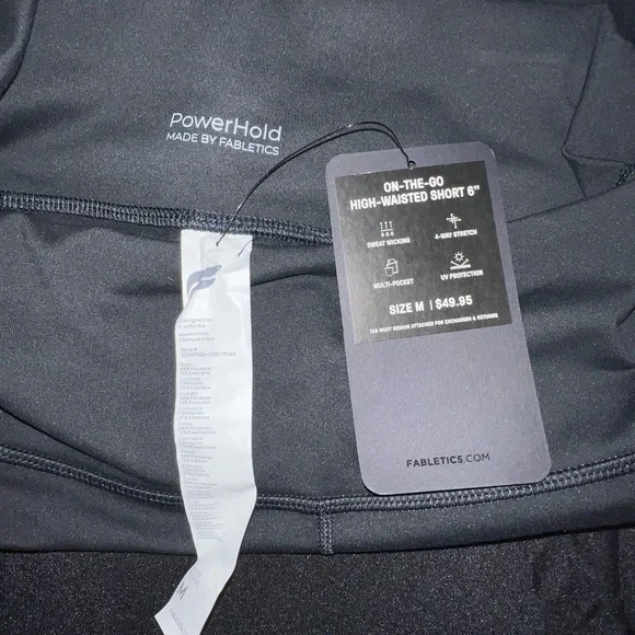 Fabletics Black High Waist Athletic Shorts Moisture-Wicking - Picture 3 of 4